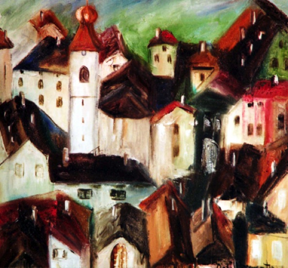 Roofs in Girlan (18"x18")
#0112