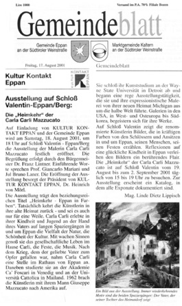 Gemeindeblatt - Aug 17, 2001