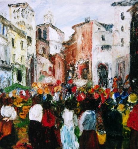 Market in Toledo ( 24"x24")
#9826