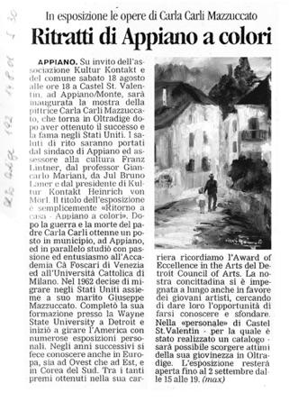 Alto Adige - Aug 14, 2001